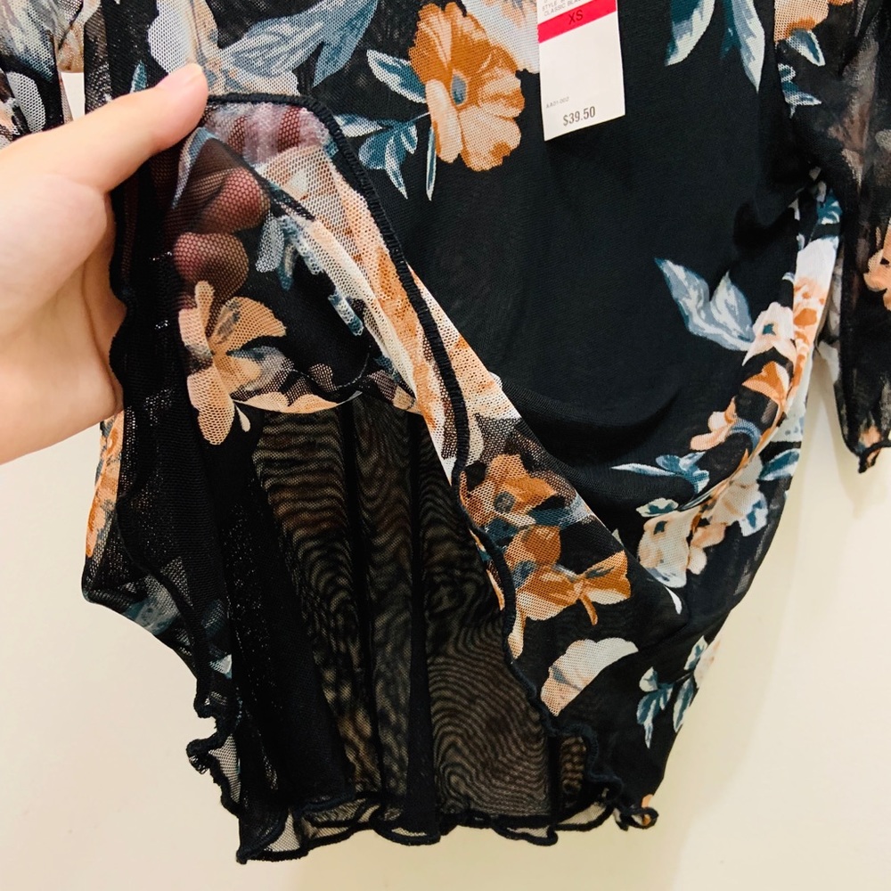 American Rag Ruched Mesh Top - Picture 7 of 7